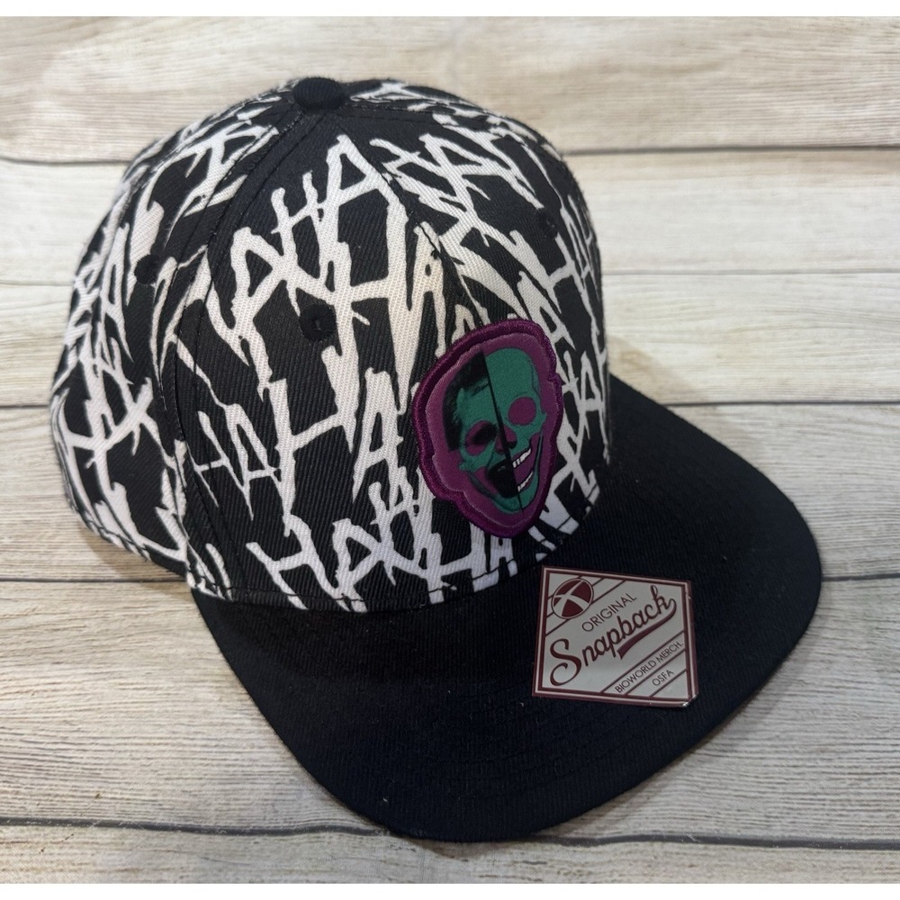 Bioworld Joker Hat Cap Snapback Black Suicide Squad DC Comics Streetwear TubB6
